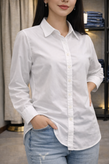 تصویر شومیز زنانه بیسیک سفید کد 10062 - ماه بوتیک