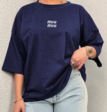 تصویر تیشرت باکسی زنانه طرح miu miu کد 10069 - ماه بوتیک
