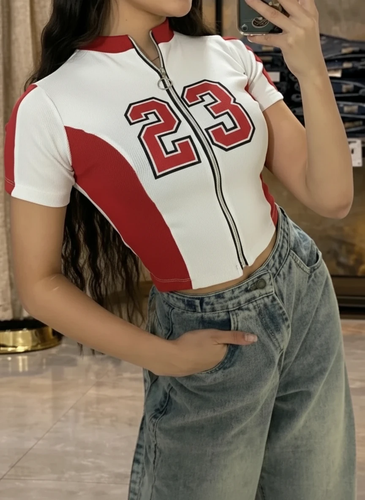 تصویر کراپ تیشرت زنانه 10076 - ماه بوتیک